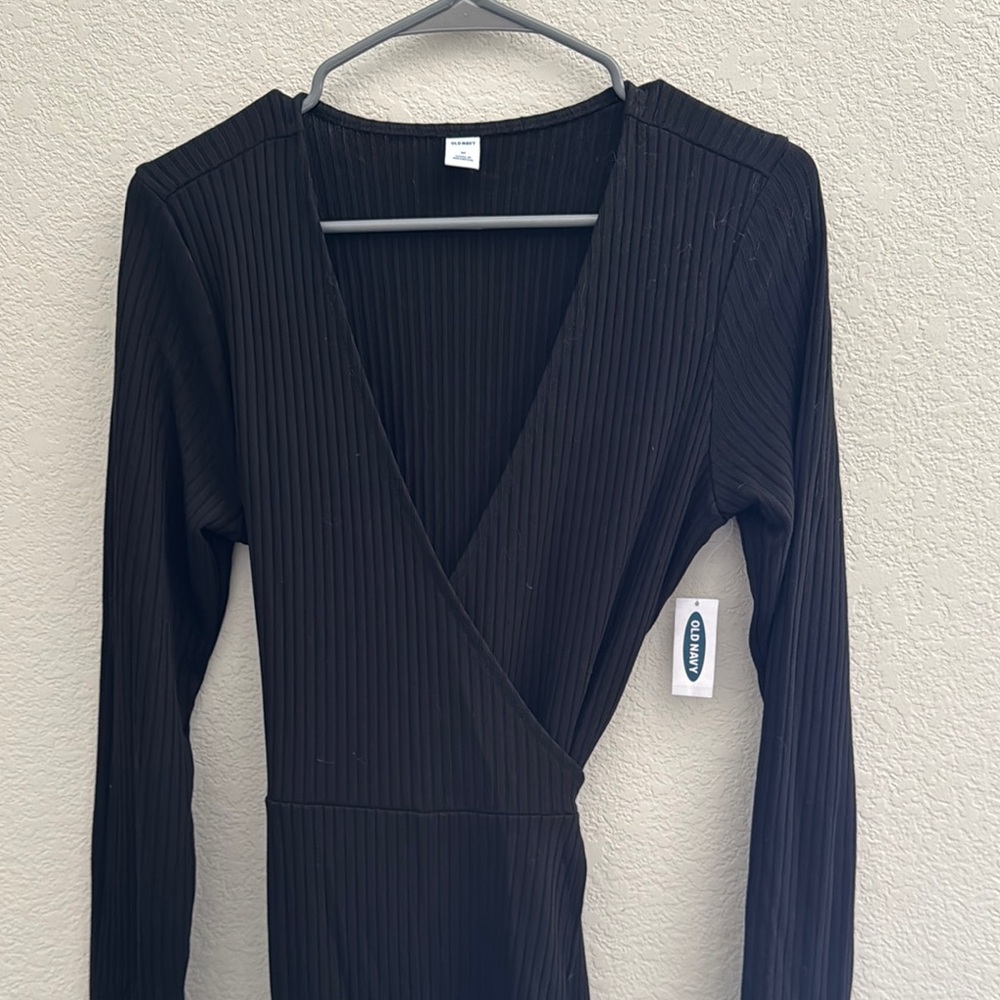 Old Navy Elegant Black Wrap Dress